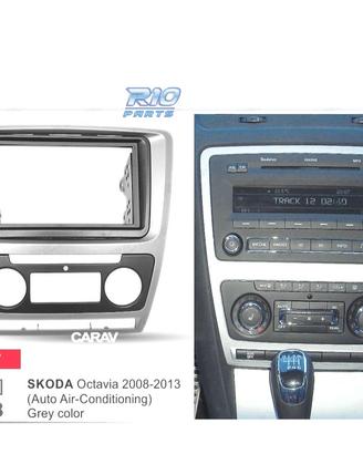 Telaio grigio radio 2-DIN per SKODA OCTAVIA 08-13 