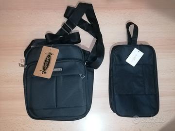 Set borsello uomo tracolla e beauty case nuovi