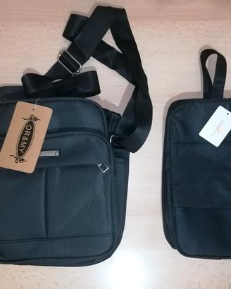 Set borsello uomo tracolla e beauty case nuovi