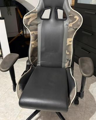 Sedia Gaming Camouflage pelle/tessuto