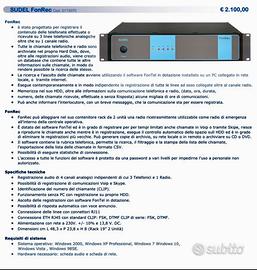 Registratore telefonico e radio  X Vigilanza Sudel