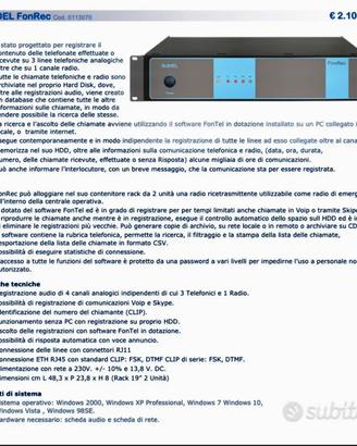 Registratore telefonico e radio  X Vigilanza Sudel
