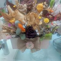 Cestino con Fiori Secchi Decorativo -Uni