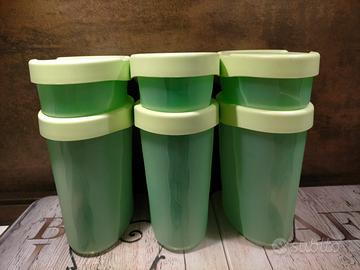 Tupperware contenitori ovali verde chiaro usati