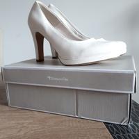 Décolleté bianco da sposa Tamaris vera pelle 39