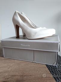 Décolleté bianco da sposa Tamaris vera pelle 39