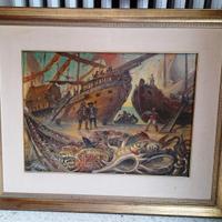 olio su tela galeoni 58x43