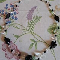 Collana quarzo ialino e malachite