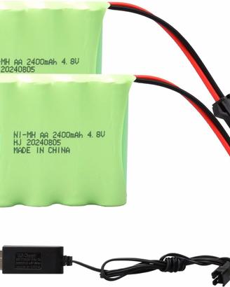 2 Batterie NiMH 4.8V 2400mAh Ricaricabili SM-2P