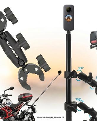 supporto con morsetto per asta insta360 x5 x4 x3