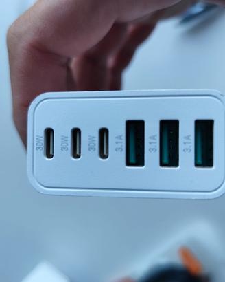 presa 3 porte USB + 3 mini USB C 65W