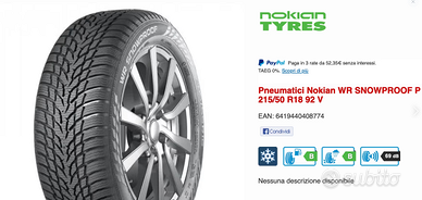 Pneumatici Nokian WR SNOWPROOF P 215/50 R18 gomme