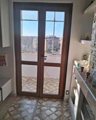 PORTA FINESTRA PVC VASISTAS COLOR LEGNO