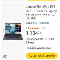 Lenovo thinkpad e16 generazione 1