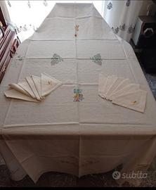 TOVAGLIA PASQUA IN PURO LINO ARTIGIANALE 