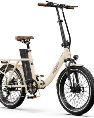 Bici elettrica nuova, stile retrò, color crema