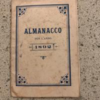 ALMANACCO/PICCOLO CALENDARIO 1892