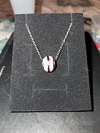 charm in vetro di Murano con Catenina in acciaio 