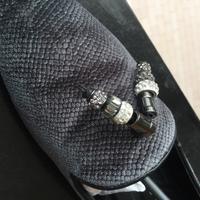 Ballerine velluto grigio perla con ciondoli 38