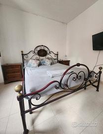 telaio per letto in ferro battuto + materasso matr