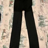 Pantacollant neri felpati c/stampa cuori tg unica