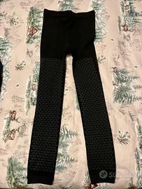 Pantacollant neri felpati c/stampa cuori tg unica