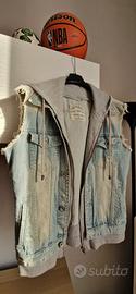 Gilet Jeans con cappuccio in felpa integrato