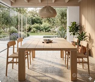 TAVOLO FRATINO ROVERE SBIANCATO 135X135 ZANOTTA