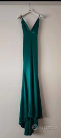 Abito da sera a sirena in raso elasticizzato nuovo