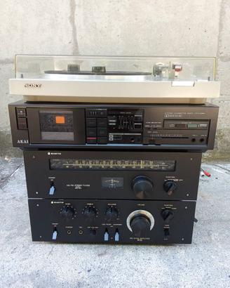 Amplificatore Sanyo piastra Akay giradischi Sony