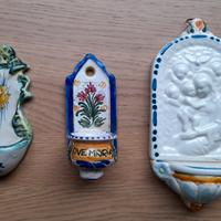 acquasantiere in terracotta e ceramica