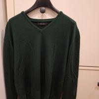 Maglione Zara – Verde | 100% Cotone | Collo a V |