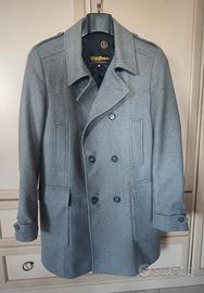 Cappotto doppiopetto grigio spigato tg. M