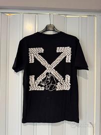 Off-White T-Shirt Nera Bianca Graffiti Arrow Tg. S