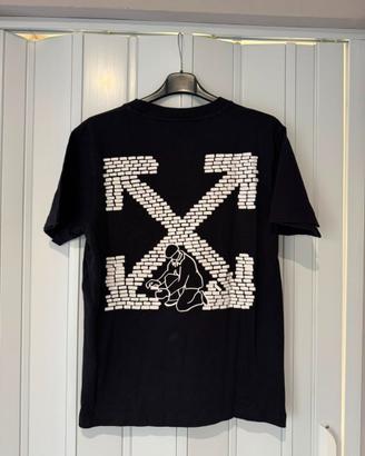 Off-White T-Shirt Nera Bianca Graffiti Arrow Tg. S