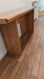 TAVOLO CONSOLLE A PORFOGLIO IN LEGNO MASSELLO 