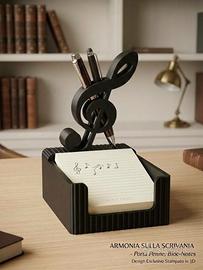 Portapenne con Chiave di Violino e Bloc Notes