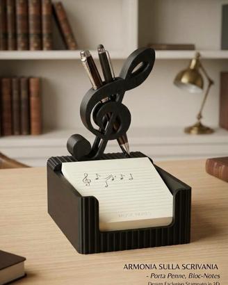 Portapenne con Chiave di Violino e Bloc Notes