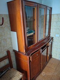 Mobile vetrina biblioteca d'epoca in vero legno