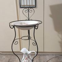 toilette specchio, porta catino e brocca 