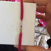 Bracciale tennis argento 925 con cordino