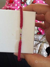 Bracciale tennis argento 925 con cordino