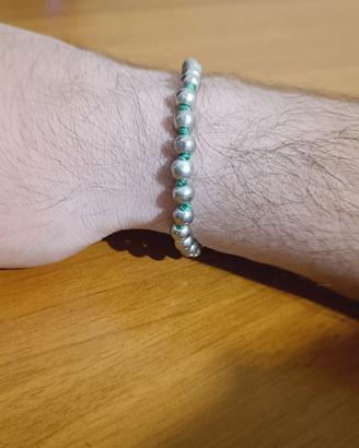 Braccialetto metallo con corda turche