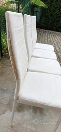 Set 4 sedie bianche + coprisedia grigi