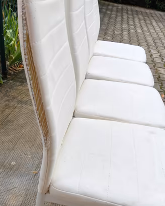 Set 4 sedie bianche + coprisedia grigi