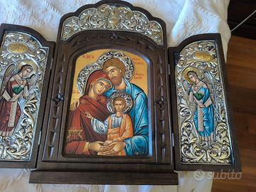 Trittico in argento sacra famiglia