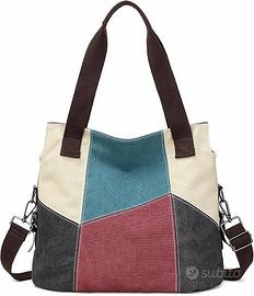 Borsa da Donna in Tela, Casual, Tracolla, Retrò