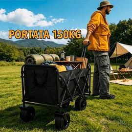 Carrello  Spiaggia Campeggio Mare XL RUOTE Larghe