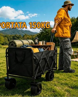Carrello  Spiaggia Campeggio Mare XL RUOTE Larghe