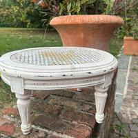 Tavolino basso appoggia piedi shabby chic in legno